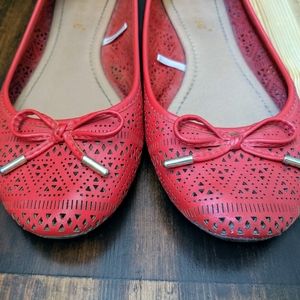 Women's Red Dollhouse Flats Size 9